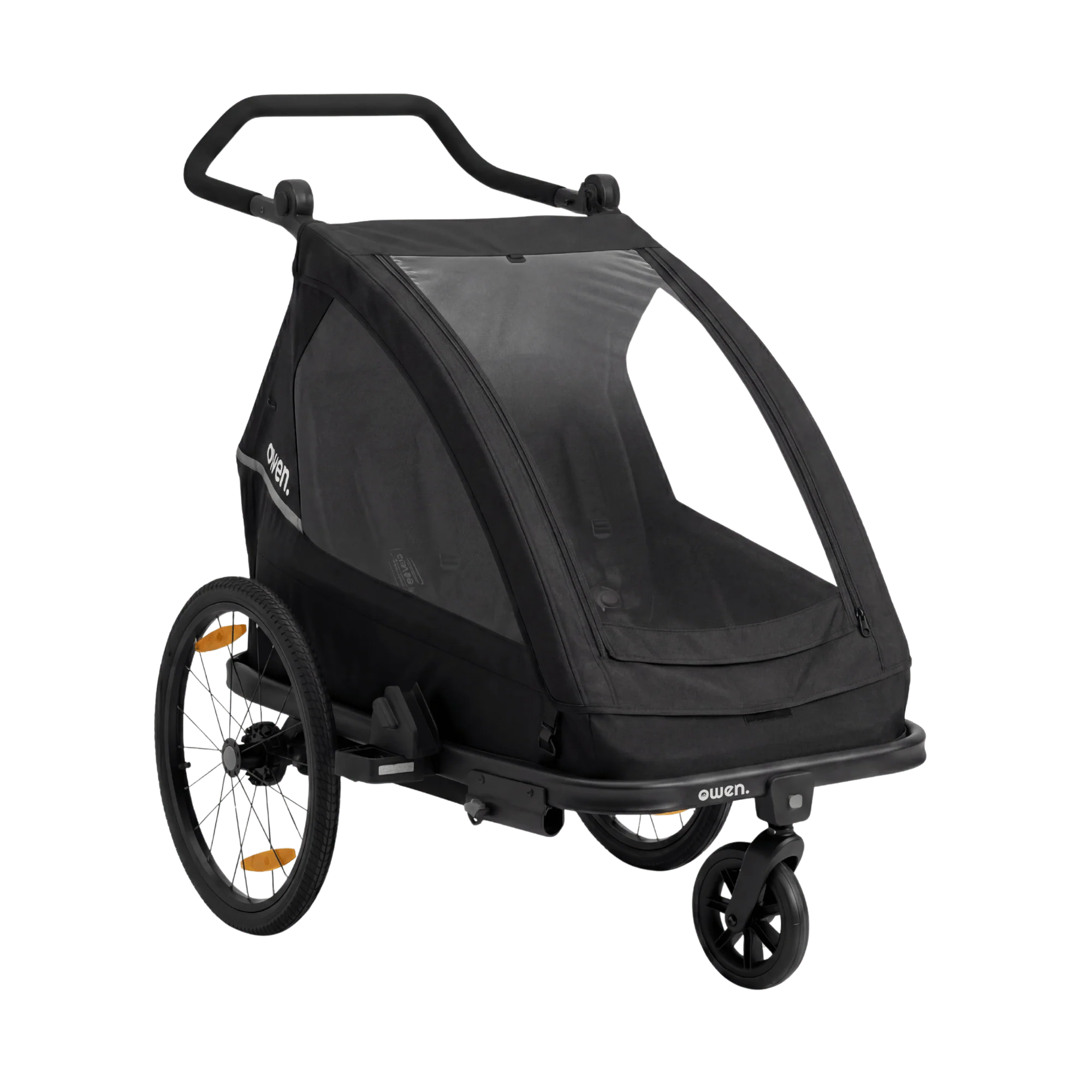 OWEN® Navora Kinder Fahrradanhänger Set – Zweisitzer inkl. Verdeck