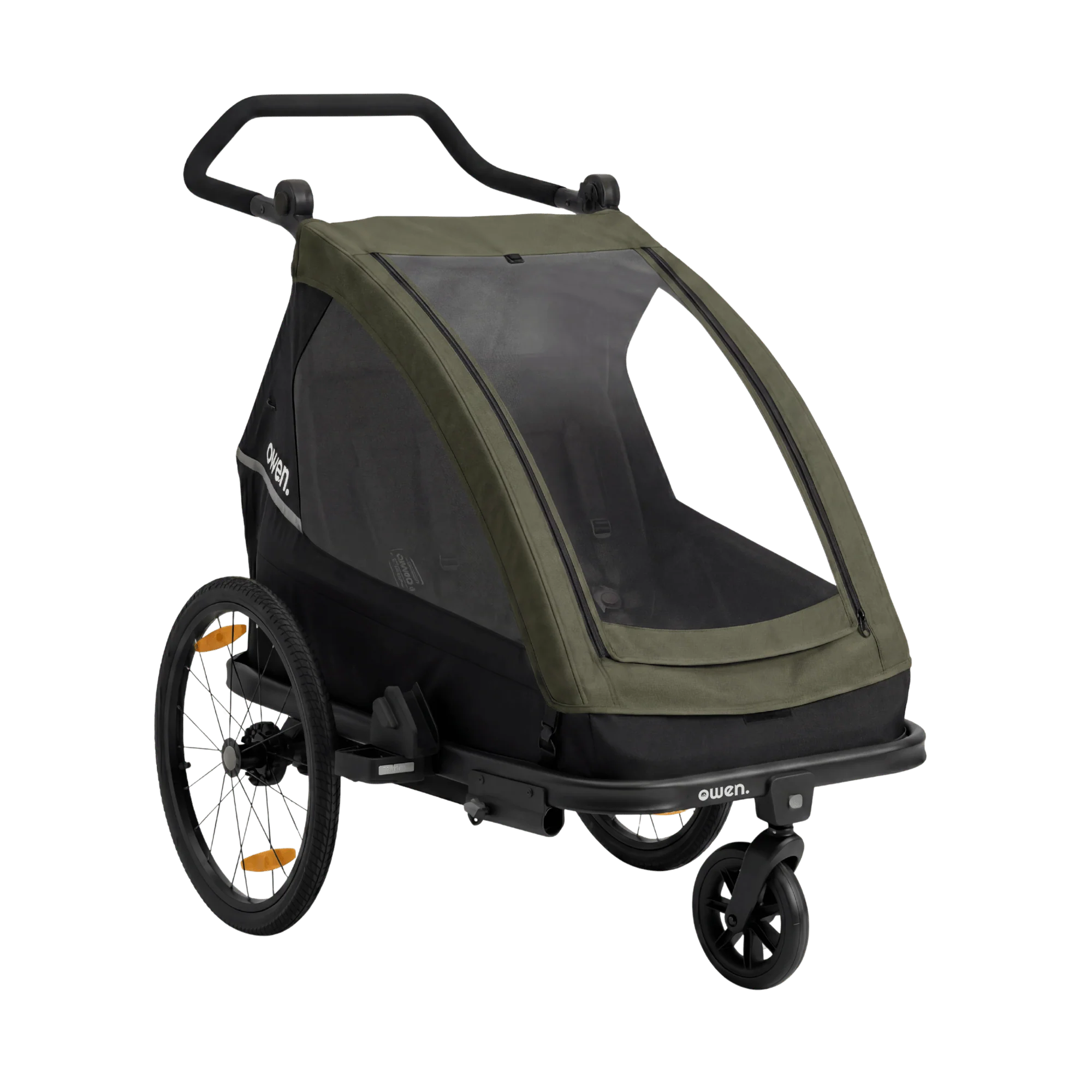 OWEN® Navora Kinder Fahrradanhänger Set – Zweisitzer inkl. Verdeck - Image 2